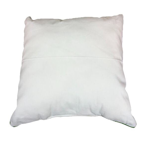 Throw Pillow EASTER BUNNY FUZZY EARS 17x17 Embroidery Flowers Spring - Picture 2 of 4